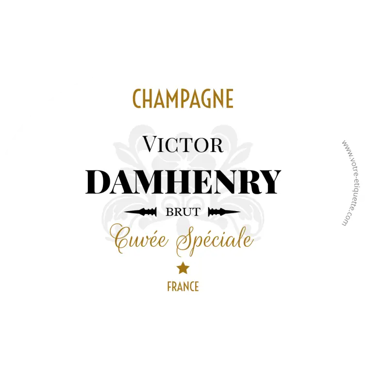 Custom label for brut champagne special cuvée – elegance and simplicity