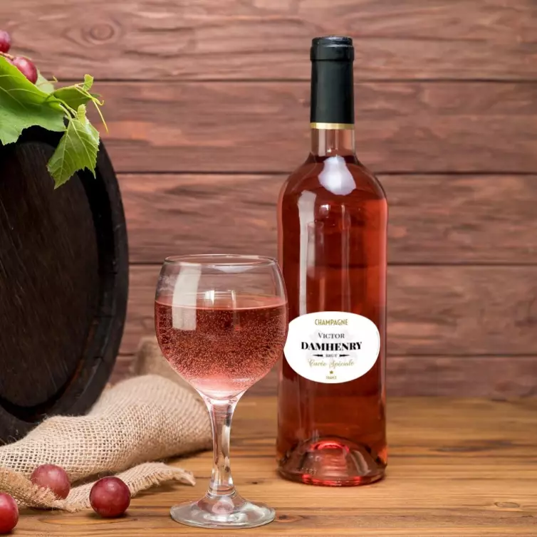 Custom label for brut champagne special cuvée – elegance and simplicity