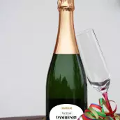 Custom label for brut champagne special cuvée – elegance and simplicity
