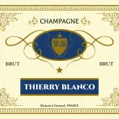 Étiquette personnalisée de champagne brut Thierry Blanco – un style classique et prestigieux