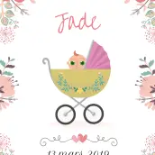 Étiquette de naissance personnalisée Jade – un design floral doux et attendrissant