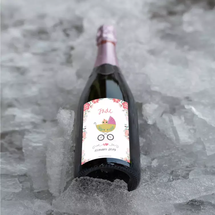 Étiquette de naissance personnalisée Jade – un design floral doux et attendrissant