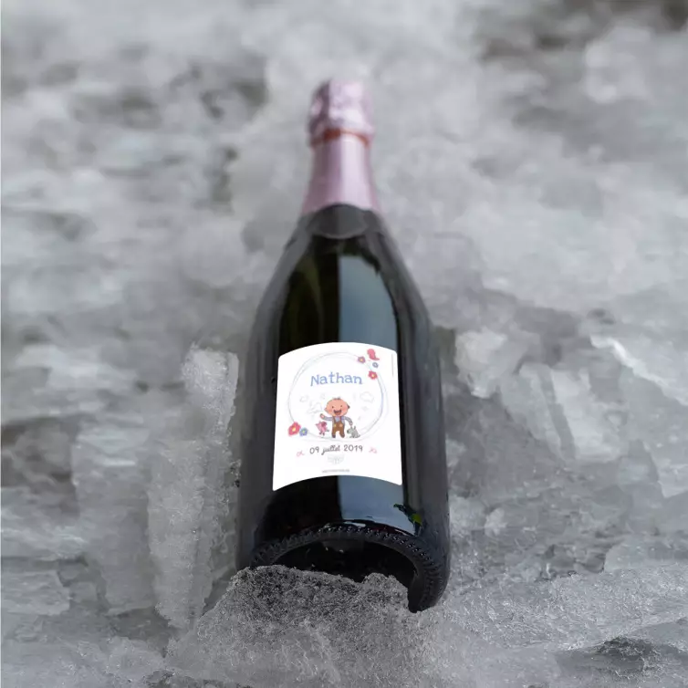 Étiquette de naissance personnalisée Nathan – une création joyeuse et tendre pour fêter une arrivée