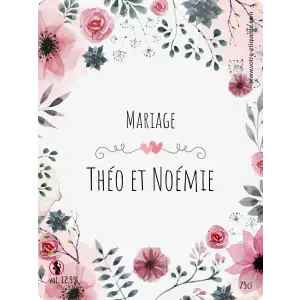 étiquette autocollante mariage – Design floral romantique