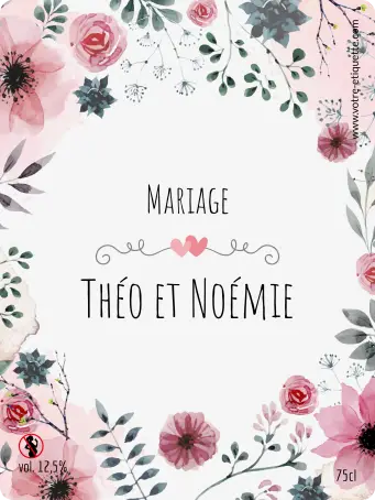 Étiquette autocollante personnalisée fleurs pastels