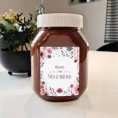 Étiquette autocollante personnalisée fleurs pastels