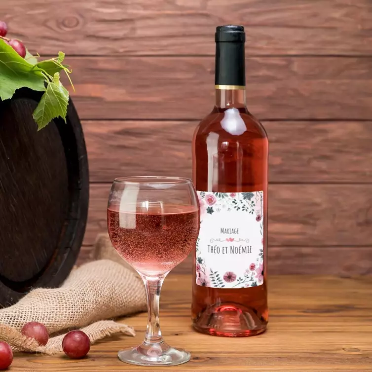 Étiquette autocollante personnalisée fleurs pastels