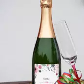 Étiquette autocollante personnalisée fleurs pastels