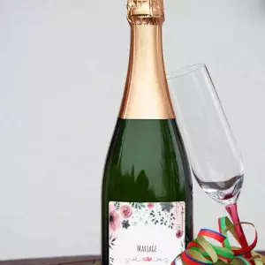 étiquette autocollante personnalisée fleurs pastels