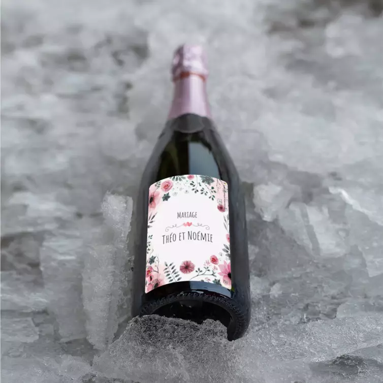 Étiquette autocollante personnalisée fleurs pastels