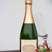 Étiquette mariage personnalisée Christelle et Sylvain – un design champêtre et élégant