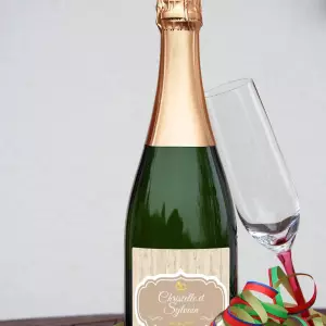 étiquette mariage personnalisée christelle et sylvain – un design champêtre et élégant