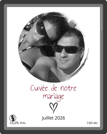 Étiquette personnalisée "cuvée de notre mariage" – une touche intime pour votre grand jour