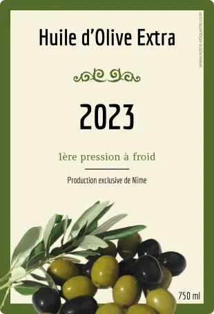 Étiquette personnalisée pour huile d'olive extra – mettez en valeur votre production artisanale