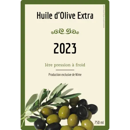 Étiquette personnalisée pour huile d'olive extra – mettez en valeur votre production artisanale