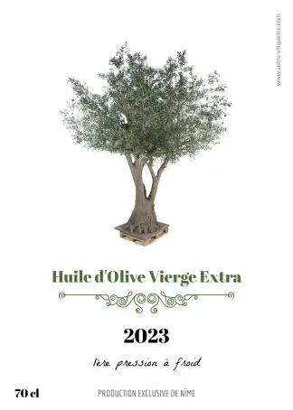 Étiquette personnalisée huile d’olive vierge extra – design naturel et élégant pour petits producteurs