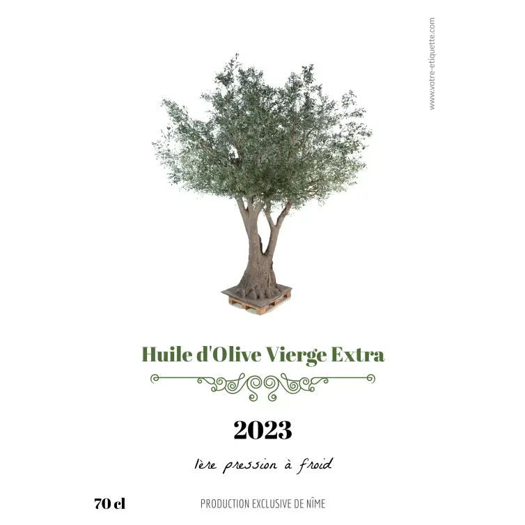 Étiquette personnalisée huile d’olive vierge extra – design naturel et élégant pour petits producteurs