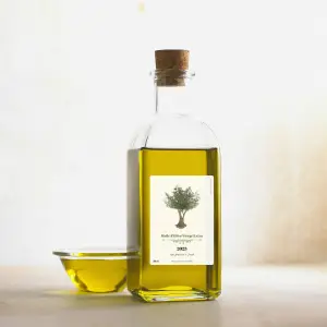 custom label for extra virgin olive oil – natural and elegant design for small producers