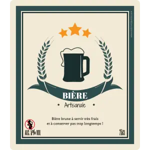 aggiungete un tocco di autenticità alle vostre creazioni brassicole con un'etichetta per birra artigianale personalizzata dal design retrò e professionale