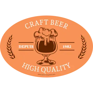 optez pour une étiquette bière craft personnalisée au style rétro, idéale pour valoriser votre savoir-faire artisanal