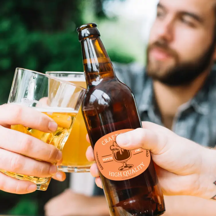 Étiquette bière craft personnalisée – design vintage et professionnel pour brasseurs artisanaux