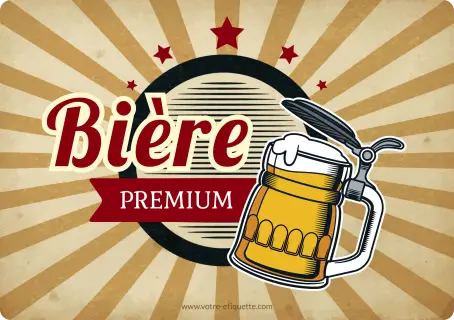 Étiquette bière premium personnalisée design vintage artisanales