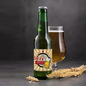 etichetta per birra premium personalizzata dal design vintage artigianale