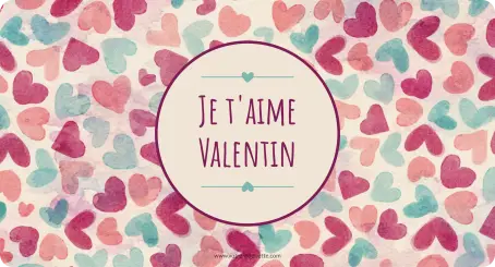 Étiquette personnalisée romantique pour déclarer son amour