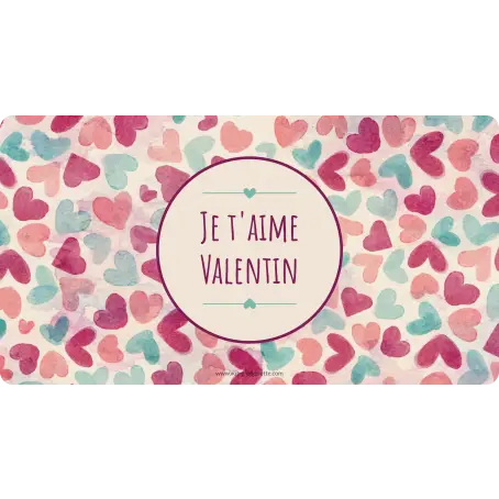 Étiquette personnalisée romantique pour déclarer son amour
