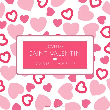 Étiquette personnalisée joyeuse saint-valentin avec prénoms 