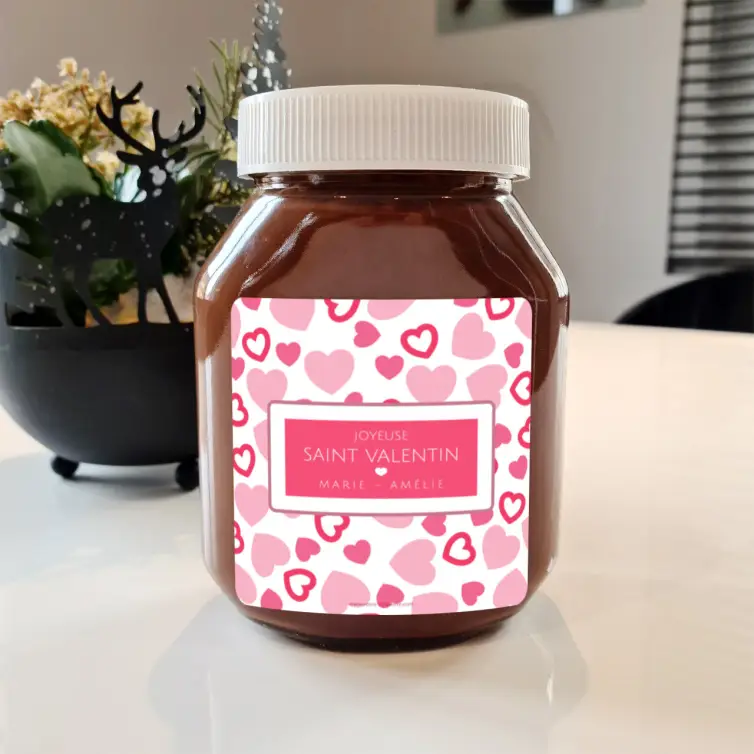 Personalized happy Valentine's Day label with names
