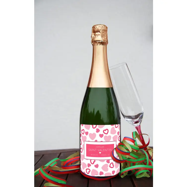 Personalized happy Valentine's Day label with names