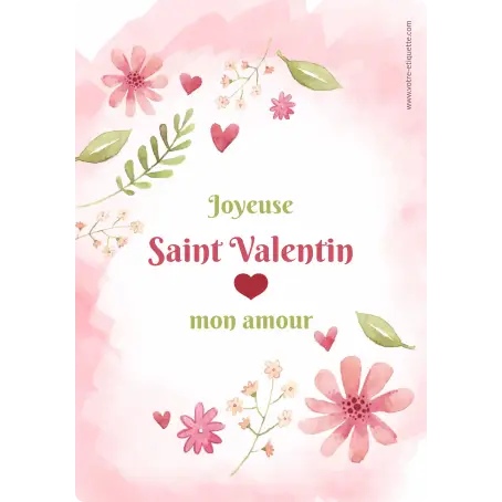 Étiquette personnalisée modèle Saint Valentin