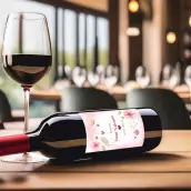 Personalized happy Valentine's Day label with watercolor flowers