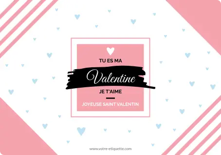 Étiquette personnalisée pour la saint-valentin avec design graphique moderne