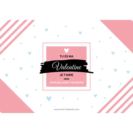Étiquette personnalisée pour la saint-valentin avec design graphique moderne