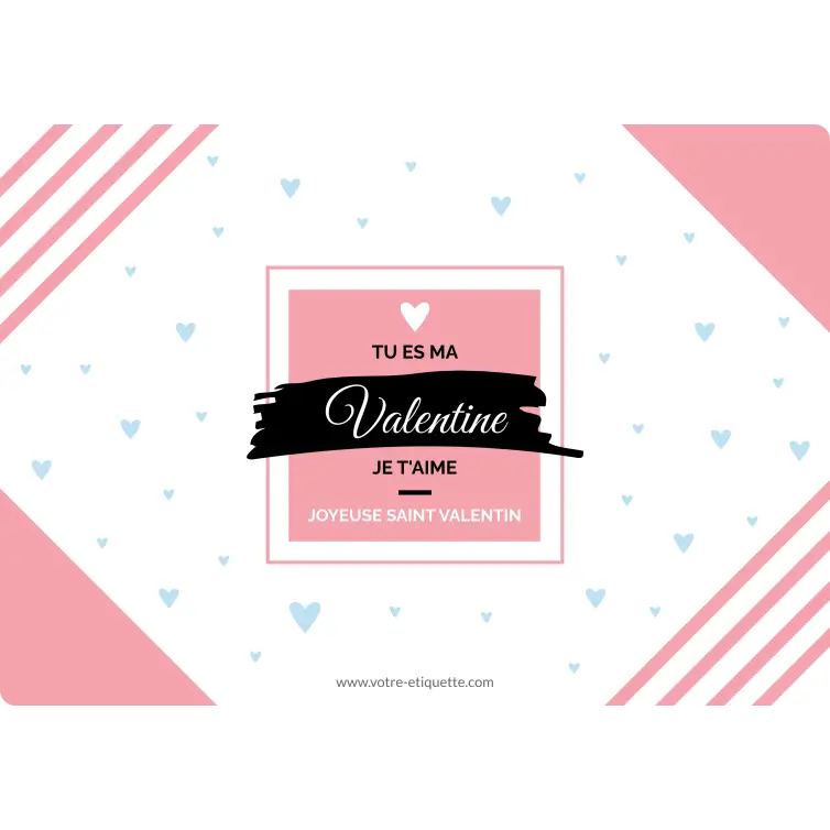 Étiquette personnalisée pour la Saint-Valentin avec design graphique moderne
