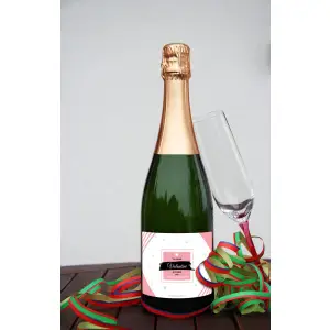 personalized valentine's day label with modern graphic design