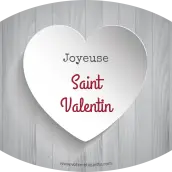 Personalized Valentine's Day minimalist heart-shaped label
