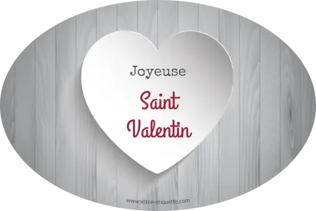 Étiquette personnalisée saint-valentin en forme de cœur minimaliste