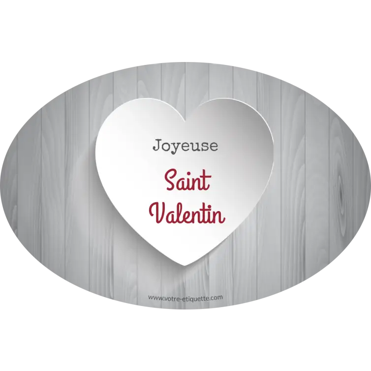 Personalized Valentine's Day minimalist heart-shaped label