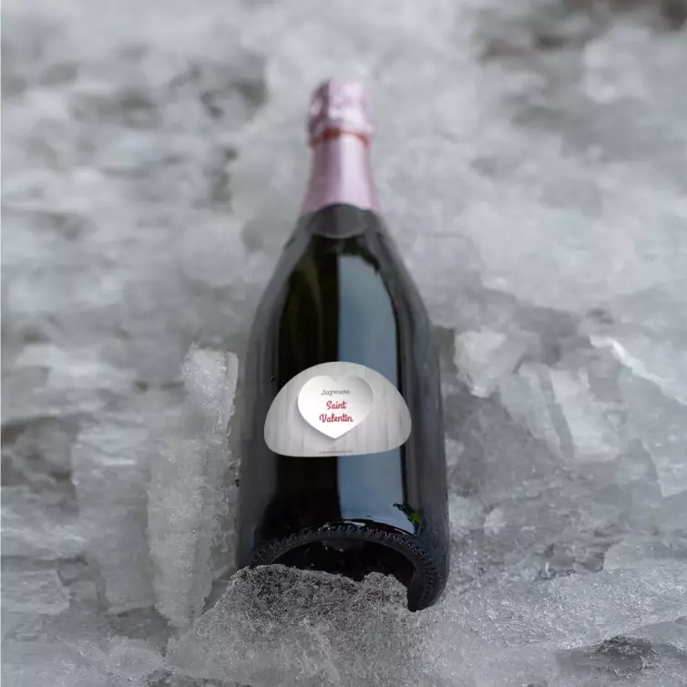 Personalized Valentine's Day minimalist heart-shaped label