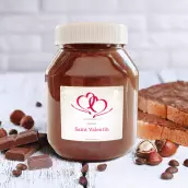 Personalized Valentine's Day label with two intertwined hearts