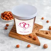 Personalized Valentine's Day label with two intertwined hearts