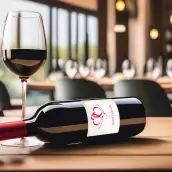 Personalized Valentine's Day label with two intertwined hearts