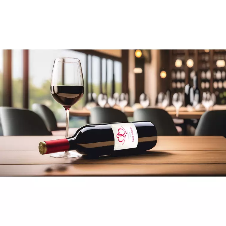 Personalized Valentine's Day label with two intertwined hearts