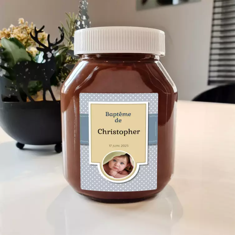 Personalized sticker round baptism