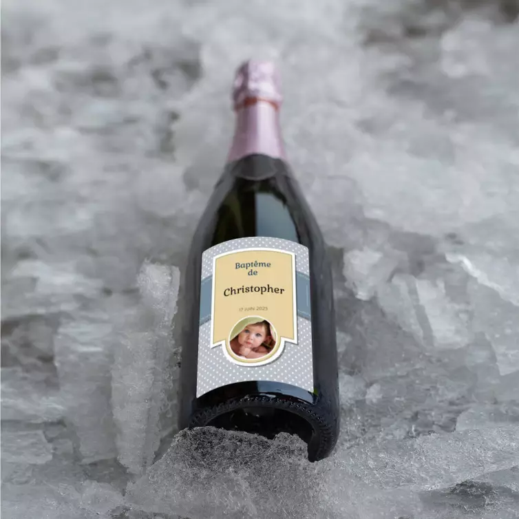 Personalized sticker round baptism