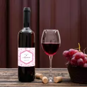 Personalized baptism label with a floral and elegant style