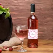 Personalized baptism label with a floral and elegant style